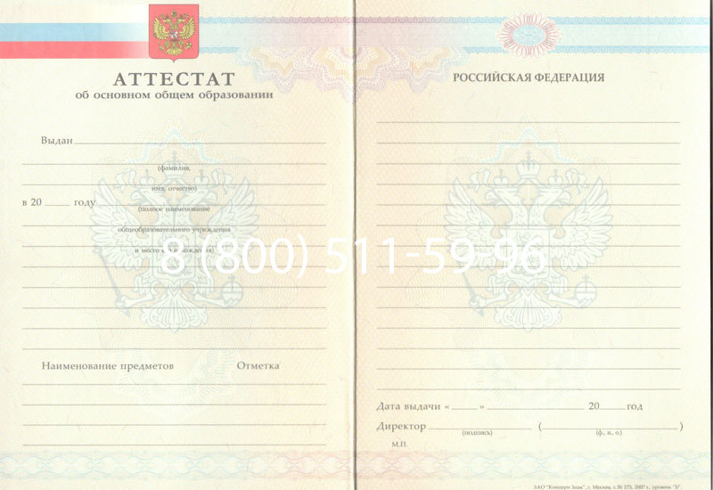 Купить Аттестат за 9 класс 2007-2010 годов в Балашихе Купить Аттестат за 9 класс 2007-2010 годов в Балашихе